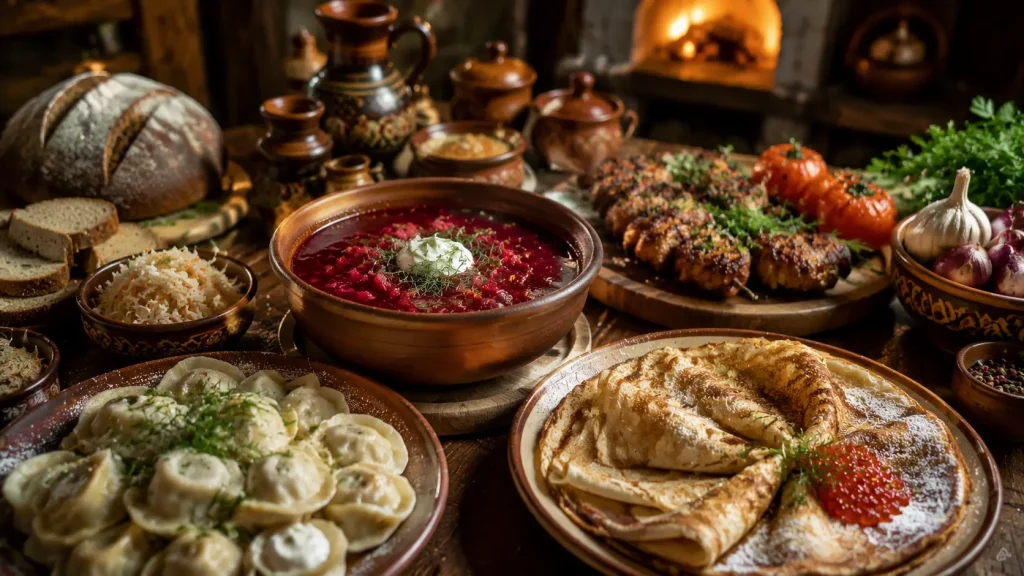المطبخ الروسي والأطباق المنزلية التقليدية