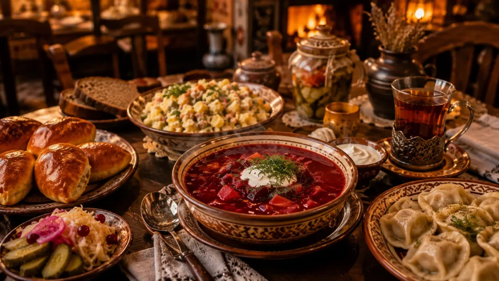 المطبخ الروسي والأطباق المنزلية التقليدية