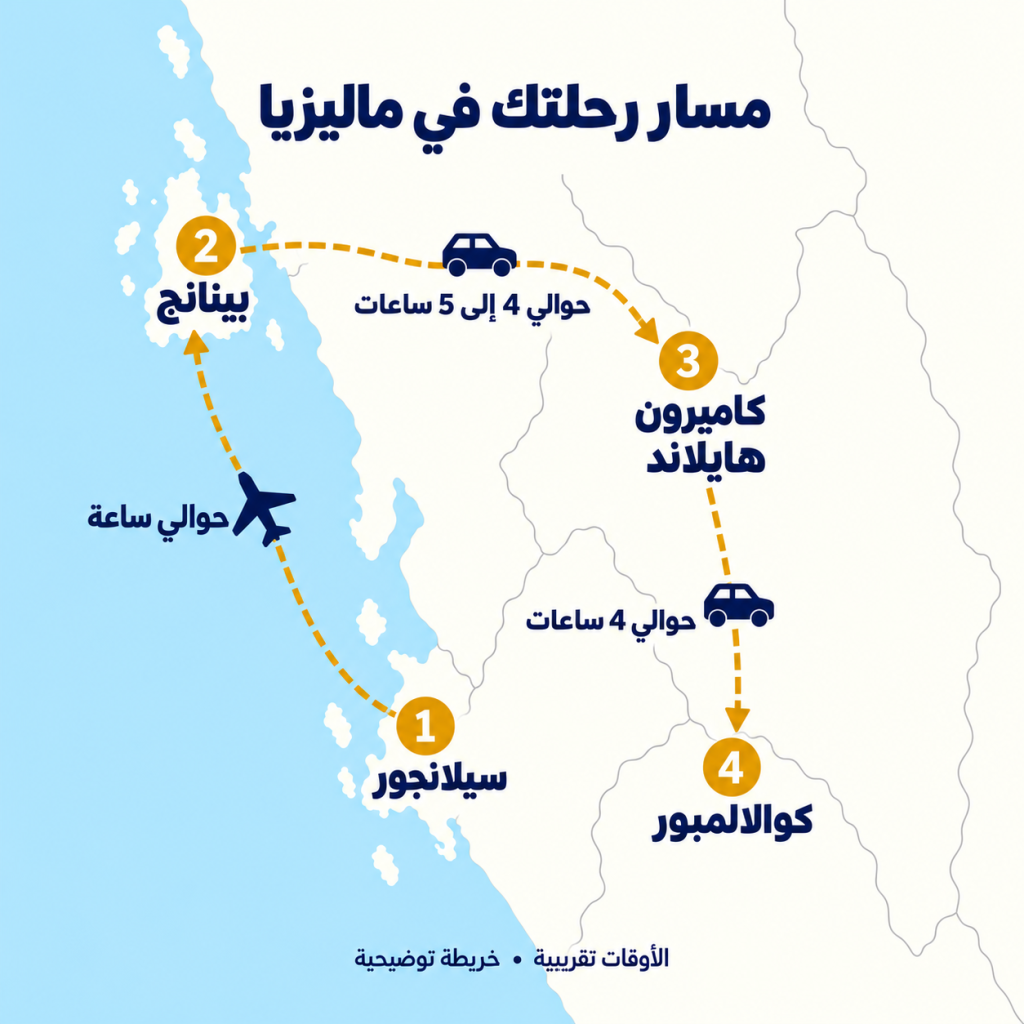 خريطة مسار الرحلة